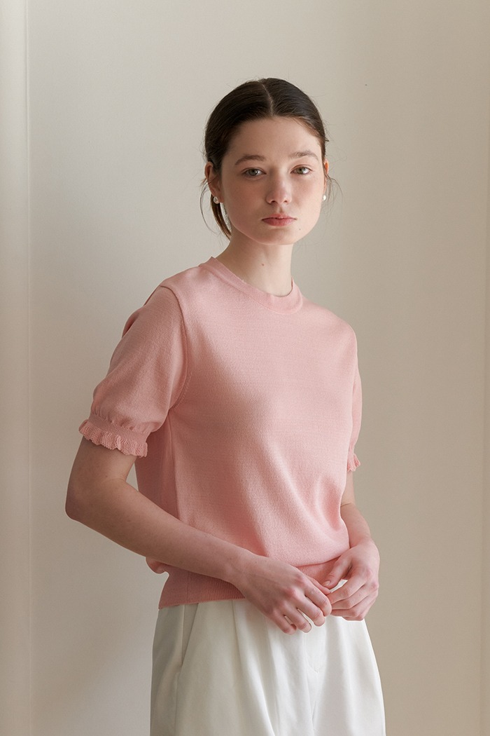 FRILL ROUND KNIT_PINK